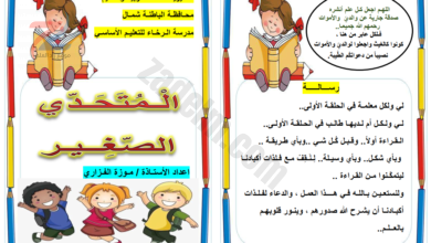 كتيب علاجي لمادة اللغة العربية لصفوف الحلقة الاولى بعنوان المتحدي الصغير