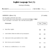 نموذج 2 اختبار قصير اول لمادة اللغة الانجليزية للصف الخامس الفصل الدراسي الثاني