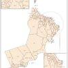 خريطة تقسيم ولايات سلطنة عمان من حيث المساحة