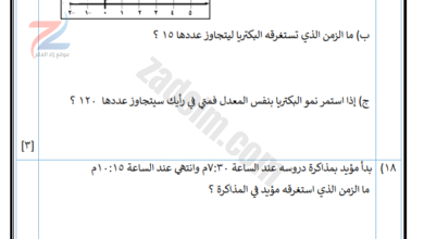امتحان تجريبي لمادة الرياضيات للصف التاسع الفصل الدراسي الثاني لاسلام عيد