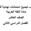 ملف تجميع امتحانات نهائية لمادة اللغة العربية للصف العاشر الفصل الدراسي الثاني