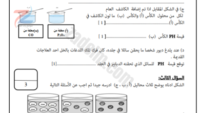 اختبار مادة الكيمياء لمحافظة ظفار للصف التاسع الفصل الدراسي الثاني 2022 الدور 1