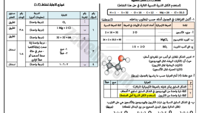 نشاط عن الكتل النسبية مع الحل لمادة الكيمياء للصف العاشر الفصل الدراسي الاول