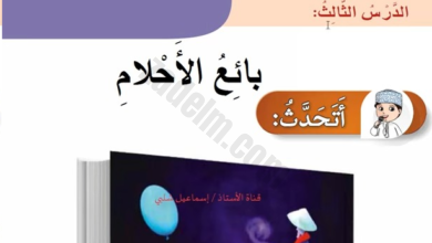 حل اسئلة درس بائع الاحلام لمادة اللغة العربية للصف الثاني الفصل الدراسي الثاني