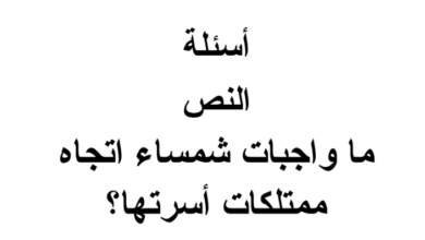 ملخص وانشطة لدرس واجباتي الاسرية لمادة الهوية والمواطنة للصف الثالث الفصل الدراسي الاول