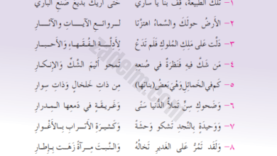 حل اسئلة درس تلك الطبيعة لمادة اللغة العربية للصف السادس الفصل الدراسي الثاني