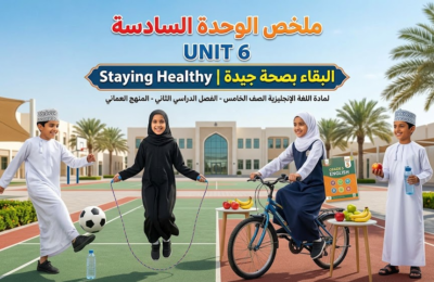 ملخص الوحدة السادسة UNIT 6 Staying Healthy  |  البقاء بصحة جيدة لمادة اللغة الانجليزية للصف الخامس الفصل الدراسي الثاني المنهج العماني