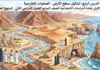 ملخص الدرس الرابع: تشكيل سطح الأرض – العمليات الخارجية الوحدة الاولى لمادة الدراسات الاجتماعية للصف السابع الفصل الدراسي الثاني المنهج العماني