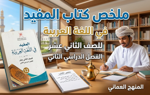ملخص كتاب المفيد لمادة اللغة العربية للصف الثاني عشر الفصل الدراسي الثاني المنهج العماني