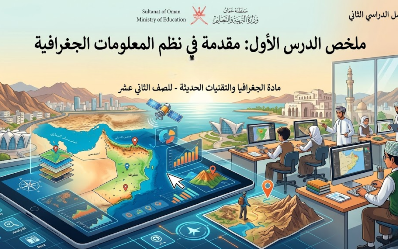 ملخص الدرس الأول مقدمة في نظم المعلومات الجغرافية الوحدة الرابعة لمادة الجغرافيا والتقنيات الحديثة للصف الثاني عشر الفصل الدراسي الثاني المنهج العماني