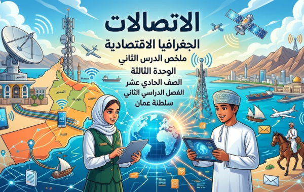 ملخص الدرس الثاني الاتصالات الوحدة الثالثة لمادة الجغرافيا الاقتصادية للصف الحادي عشر الفصل الدراسي الثاني المنهج العماني