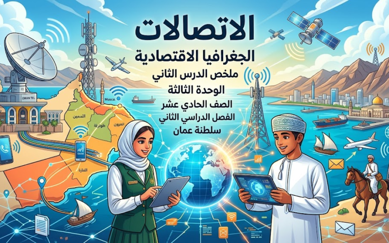 ملخص الدرس الثاني الاتصالات الوحدة الثالثة لمادة الجغرافيا الاقتصادية للصف الحادي عشر الفصل الدراسي الثاني المنهج العماني