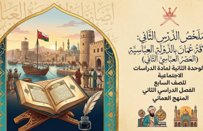 ملخص الدرس الثاني: علاقة عُمانَ بالدَّولة العبَّاسيَّة (العصر العباسي الثاني) الوحدة الثانية لمادة الدراسات الاجتماعية للصف السابع الفصل الدراسي الثاني المنهج العماني