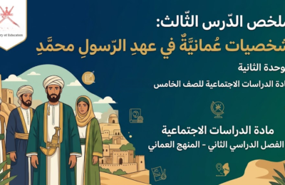 ملخص الدرس الثالث: شخصيات عُمانية في عهد الرسول محمد الوحدة الثانية لمادة الدراسات الاجتماعية للصف الخامس الفصل الدراسي الثاني المنهج العماني
