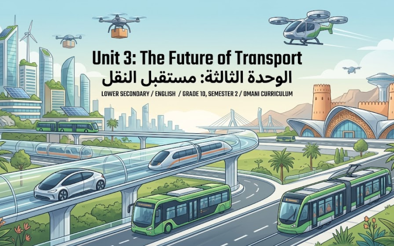 ملخص Unit 3: The Future of Transport الوحدة الثالثة: مستقبل النقل لمادة اللغة الانجليزية للصف العاشر الفصل الدراسي الثاني المنهج العماني