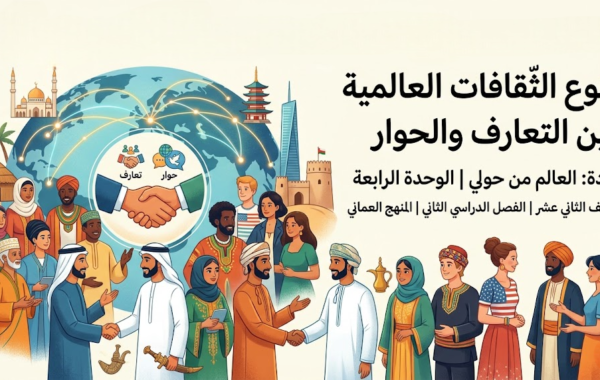 ملخص درس تنوع الثقافات العالمية بين التعارف والحوار لمادة العالم من حولي الوحدة الرابعة للصف الثاني عشر الفصل الدراسي الثاني المنهج العماني
