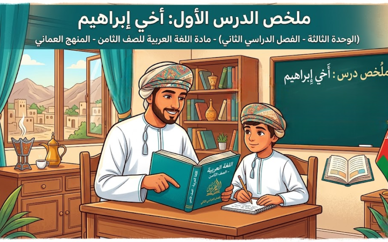 ملخص الدرس الأول (الوحدة الثالثة): أخي إبراهيم لمادة اللغة العربية للصف الثامن الفصل الدراسي الثاني المنهج العماني