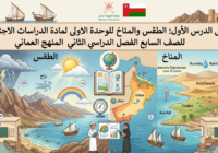 ملخص الدرس الأول: الطقس والمناخ للوحدة الاولى لمادة الدراسات الاجتماعية للصف السابع الفصل الدراسي الثاني المنهج العماني