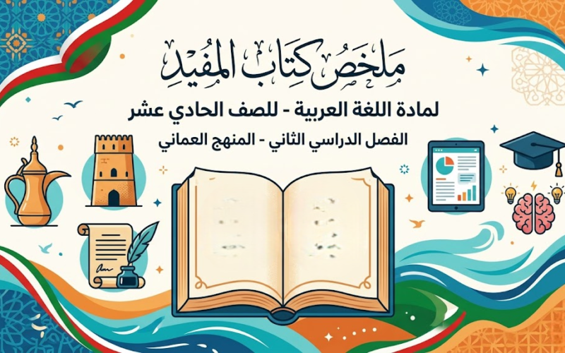 ملخص كتاب المفيد لمادة اللغة العربية للصف الحادي عشر الفصل الدراسي الثاني المنهج العماني