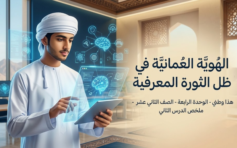 ملخص الدرس الثاني الهُوِيَّة العُمانية في ظل الثورة المعرفية لمادة هذا وطني الوحدة الرابعة للصف الثاني عشر الفصل الدراسي الثاني المنهج العماني