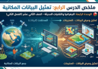 ملخص الدرس الرابع تمثيل البيانات المكانية الوحدة الرابعة لمادة الجغرافيا والتقنيات الحديثة للصف الثاني عشر الفصل الدراسي الثاني المنهج العماني