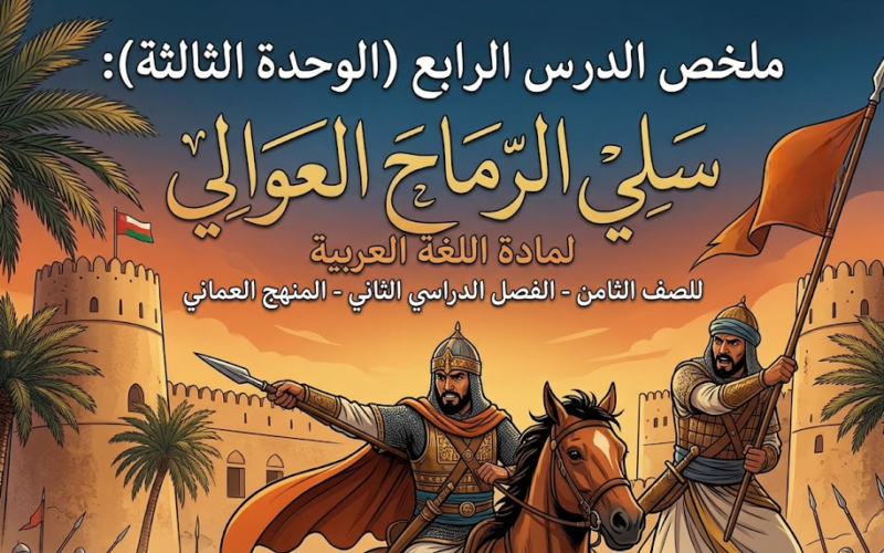 ملخص الدرس الرابع (الوحدة الثالثة): سلي الرماح العوالي لمادة اللغة العربية للصف الثامن الفصل الدراسي الثاني المنهج العماني