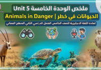 ملخص الوحدة الخامسة Unit 5 Animals in Danger  |  الحيوانات في خطر لمادة اللغة الانجليزية للصف الخامس الفصل الدراسي الثاني المنهج العماني
