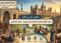 ملخص الدرس الأول معابر انتقال الحضارة الإسلامية إلى أوروبا – المعبر الإسلامي الوحدة الرابعة لمادة الحضارة الاسلامية للصف الحادي عشر الفصل الدراسي الثاني المنهج العماني