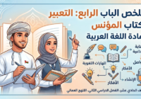 ملخص الباب الرابع: التعبير لكتاب المؤنس لمادة اللغة العربية للصف الحادي عشر الفصل الدراسي الثاني المنهج العماني