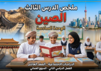 ملخص الدرس الثالث الصين الوحدة السادسة لمادة الدراسات الاجتماعية للصف العاشر الفصل الدراسي الثاني المنهج العماني