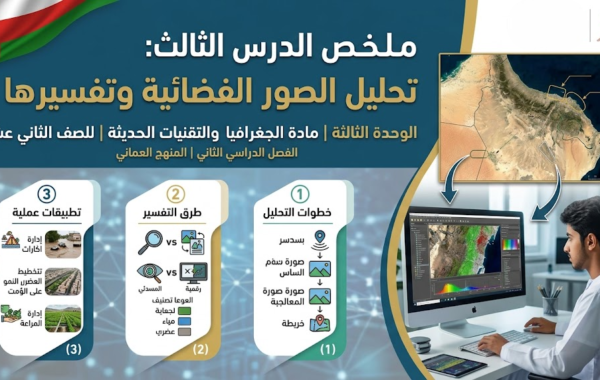 ملخص الدرس الثالث تحليل الصور الفضائية وتفسيرها الوحدة الثالثة لمادة الجغرافيا والتقنيات الحديثة للصف الثاني عشر الفصل الدراسي الثاني المنهج العماني
