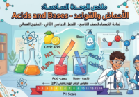 ملخص الوحدة السادسة: الأحماض والقواعد – Acids and Bases لمادة الكيمياء للصف التاسع الفصل الدراسي الثاني المنهج العماني