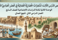 ملخص الدرس الثالث: المُنجَزاتُ الحَضارِيَّةُ العُمانِيَّةُ في العصر العباسي الثاني الوحدة الثانية لمادة الدراسات الاجتماعية للصف السابع الفصل الدراسي الثاني المنهج العماني