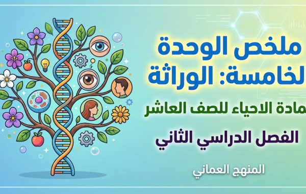 ملخص الوحدة الخامسة: الوراثة لمادة الاحياء للصف العاشر الفصل الدراسي الثاني المنهج العماني