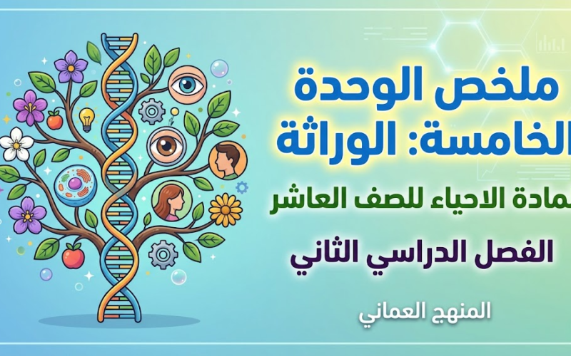 ملخص الوحدة الخامسة: الوراثة لمادة الاحياء للصف العاشر الفصل الدراسي الثاني المنهج العماني