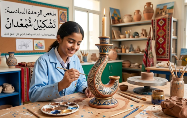 ملخص الوحدة السادسة: تشكيل شمعدان لمادة الفنون التشكيلية للصف التاسع الفصل الدراسي الثاني المنهج العماني