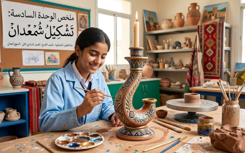 ملخص الوحدة السادسة: تشكيل شمعدان لمادة الفنون التشكيلية للصف التاسع الفصل الدراسي الثاني المنهج العماني