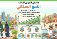 ملخص الدرس الثالث: النمو السكاني لمادة الدراسات الاجتماعية للصف السادس الفصل الدراسي الثاني لمنهج سلطنة عمان