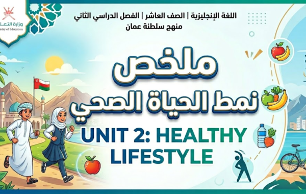 ملخص Unit 1Unit 2: Healthy Lifestyle الوحدة الثانية: نمط الحياة الصحي لمادة اللغة الانجليزية للصف العاشر الفصل الدراسي الثاني المنهج العماني