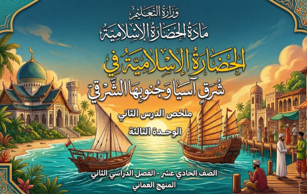 ملخص الدرس الثاني الحضارة الإسلامية في شرق آسيا وجنوبها الشرقي الوحدة الثالثة لمادة الحضارة الاسلامية للصف الحادي عشر الفصل الدراسي الثاني المنهج العماني