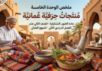 ملخص الوحدة الخامسة منتجات حِرَفية عُمانية لمادة الفنون التشكيلية للصف الثاني عشر الفصل الدراسي الثاني المنهج العماني