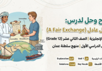 شرح وحل لدرس “Theme 1 – Unit 1: A Fair Exchange” لمادة اللغة الانجليزية للصف الثاني عشر الفصل الدراسي الاول