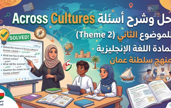حل وشرح اسئلة Across Cultures للثيم الثاني Theme 2 لمادة اللغة الانجليزية لمنهج سلطنة عمان
