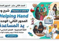 شرح وحل Theme 2: Unit 4 A Helping Hand المحور الثاني: الوحدة 4 يد المساعدة لمادة اللغة الانجليزية للصف الثاني عشر الفصل الدراسي الاول المنهج العماني