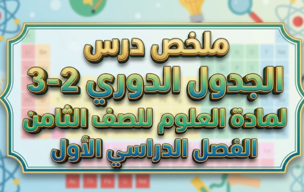 ملخص درس الجدول الدوري لمادة العلوم للصف الثامن الفصل الدراسي الاول المنهج العماني