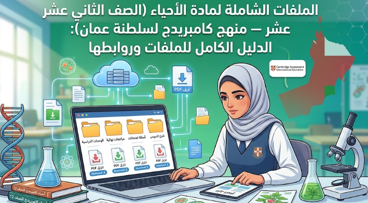 الملفات الشاملة لمادة الأحياء (الصف الثاني عشر - منهج كامبريدج لسلطنة عمان): الدليل الكامل للملفات وروابطها