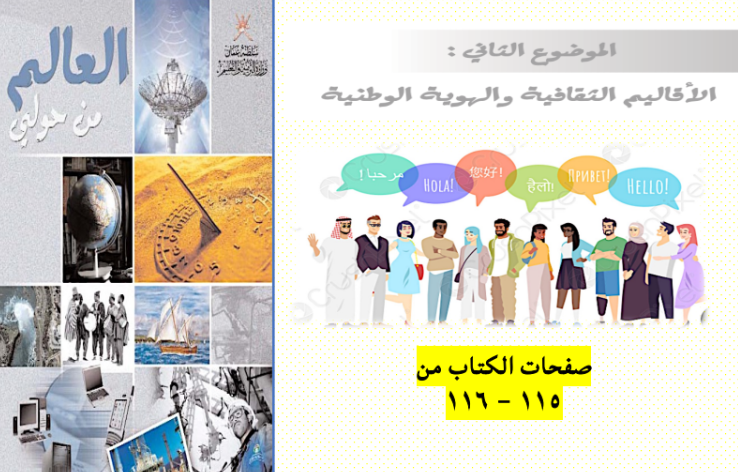 ملخصات وحل اسئلة ومراجعات لدرس الاقاليم الثقافية والهوية الوطنية لمادة العالم من حولي للصف الثاني عشر الفصل الدراسي الاول المنهج العماني