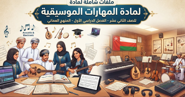 ملفات شاملة لمادة المهارات الموسيقية للصف الثاني عشر الفصل الدراسي الاول المنهج العماني