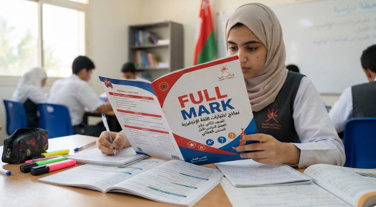 كتيب Full Mark لنماذج اسئلة اختبارات لمادة اللغة الانجليزية للصف الثاني عشر الفصل الدراسي الاول المنهج العماني