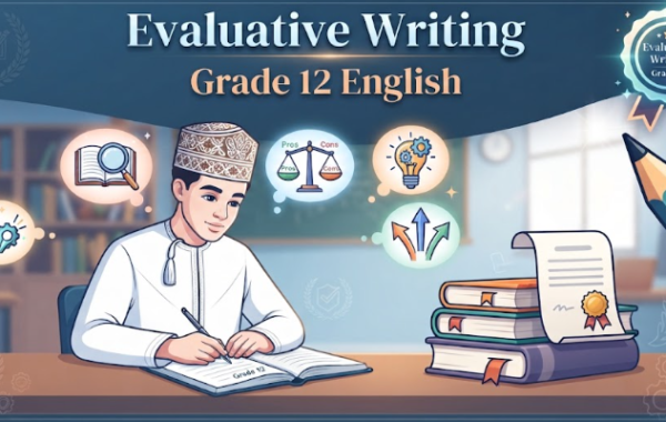 ملفات لشرح كيفية الكتابة التقييمية Evaluative Writing لمادة اللغة الانجليزية للصف الثاني عشر